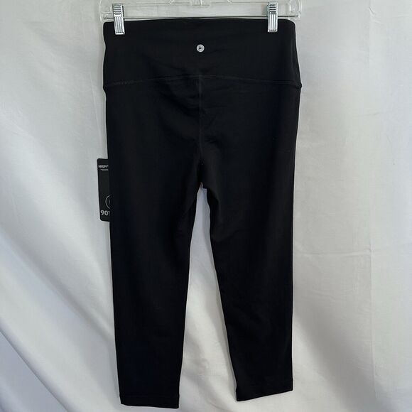 90 Degree Reflex Womens Black Legging Workout Pants M Crop High Waist - Picture 3 of 7